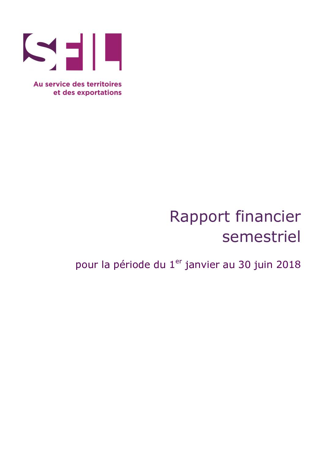 Le rapport financier semestriel Sfil 2018 est disponible